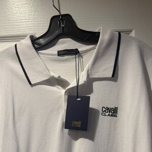 Cavalli Class White Polo with Black Trim